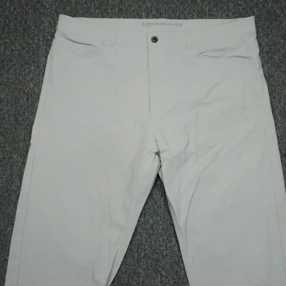 Western Rise Pants Mens 40x33 Gray Evolution Chino 5 Pocket Stretch - Picture 2 of 11